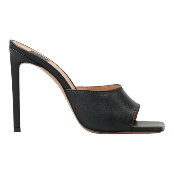 LITA by Ciara Solid Square Toe Slide Sandal in Black NWT - Picture 2 of 8